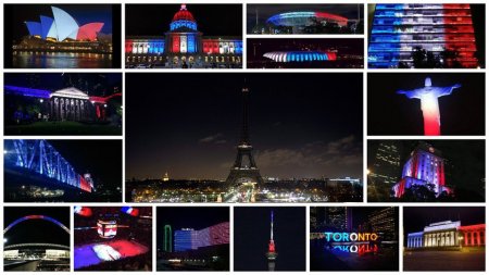Мировая скорбь: достопримечательности окрасились в цвета французского флага