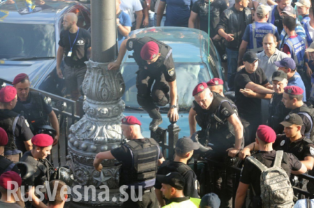 Киев: Протестующие перекрыли выходы из Рады и разбили автомобиль депутата (ФОТО, ВИДЕО)